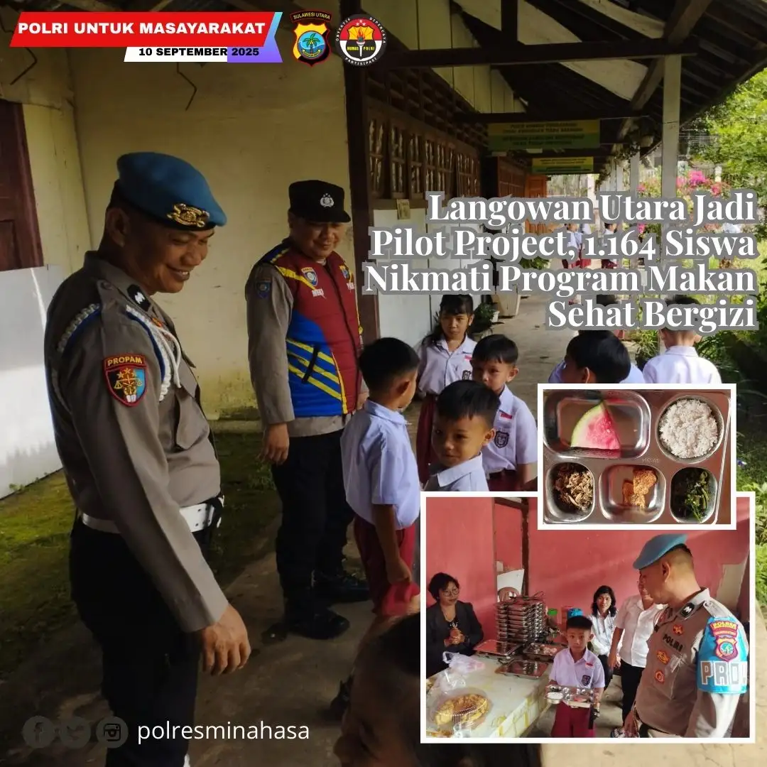 Langowan Utara Jadi Pilot Project, 1.164 Siswa Nikmati Program Makan Sehat Bergizi